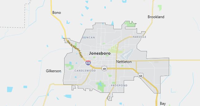 Map of Jonesboro, AR