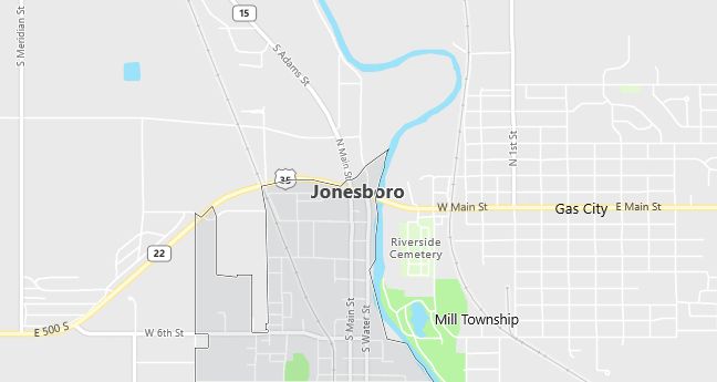 Map of Jonesboro, IN