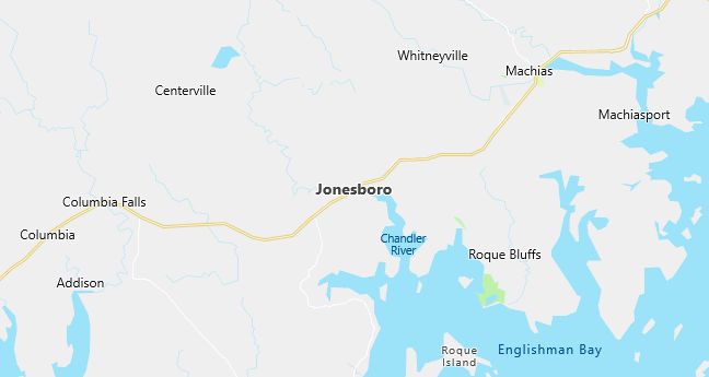 Map of Jonesboro, ME