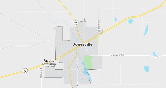 Map of Jonesville, MI