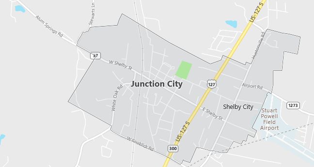 Map of Junction City, KY