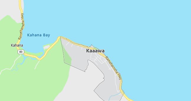 Map of Kaaawa, HI