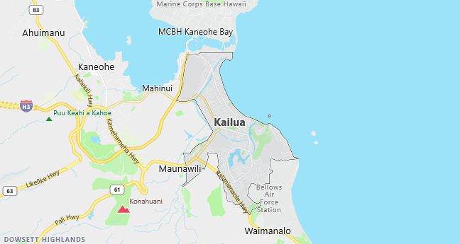 Map of Kailua, HI