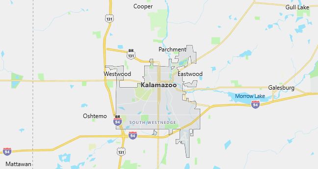 Map of Kalamazoo, MI