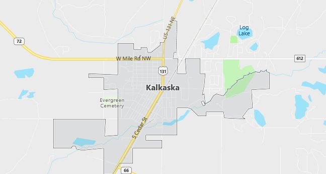 Map of Kalkaska, MI