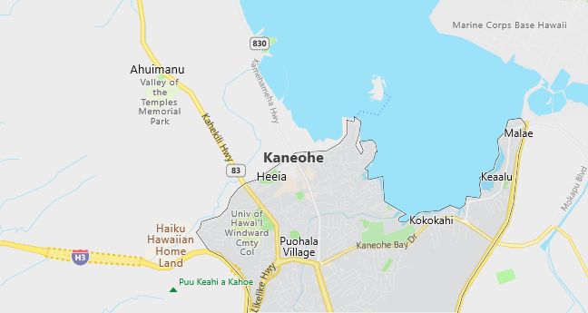 Map of Kaneohe, HI