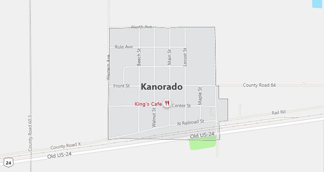 Map of Kanorado, KS