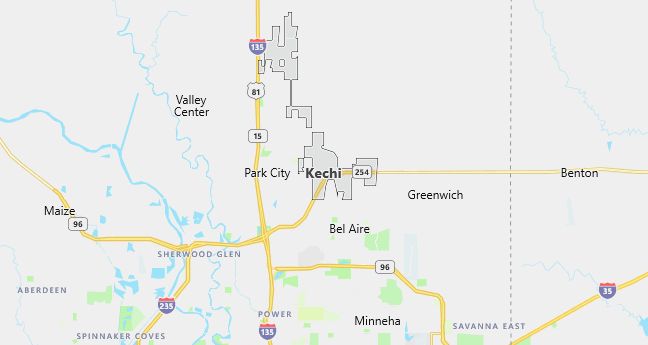 Map of Kechi, KS