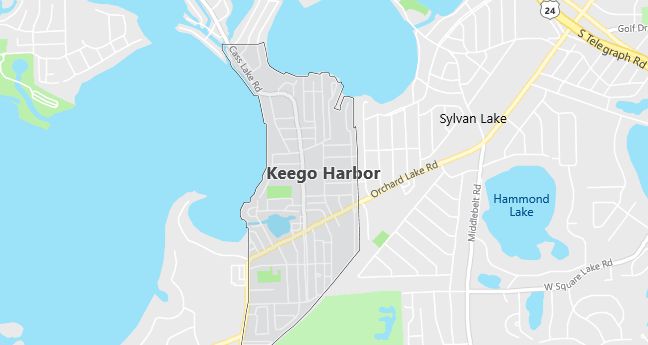 Map of Keego Harbor, MI