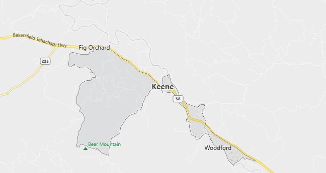 Map of Keene, CA