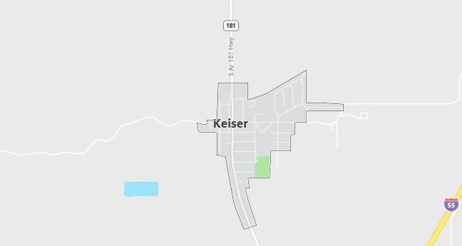 Map of Keiser, AR