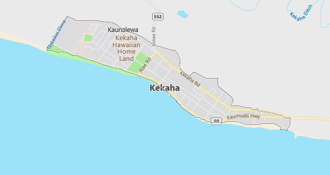 Map of Kekaha, HI