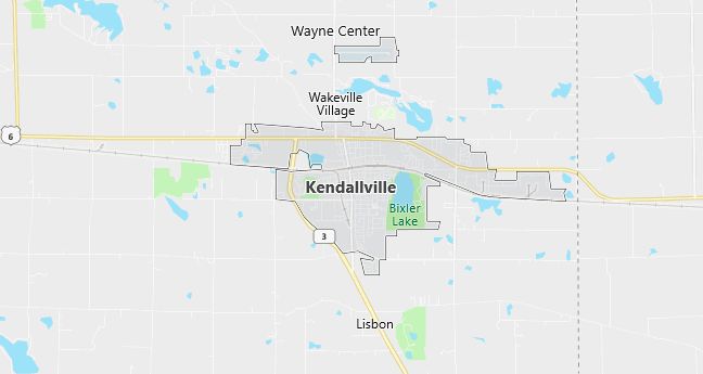 Map of Kendallville, IN