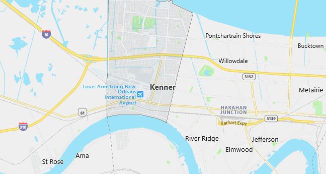 Map of Kenner, LA