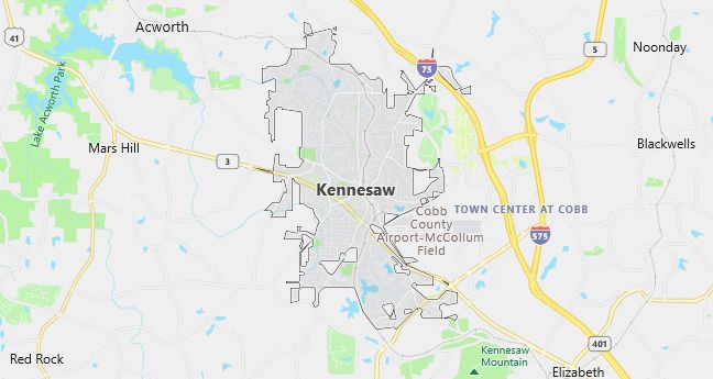 Map of Kennesaw, GA