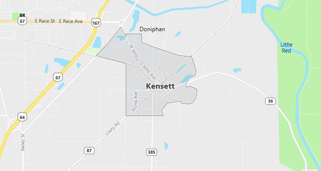 Map of Kensett, AR