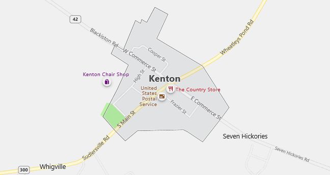 Map of Kenton, DE