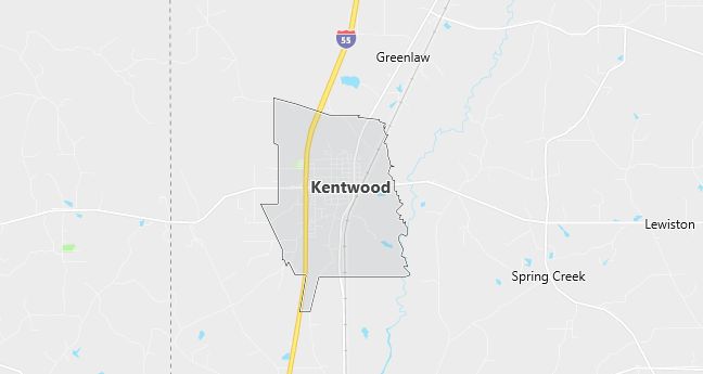 Map of Kentwood, LA