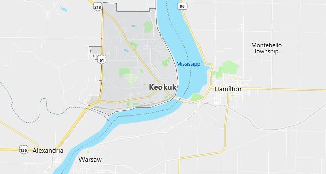 Map of Keokuk, IA