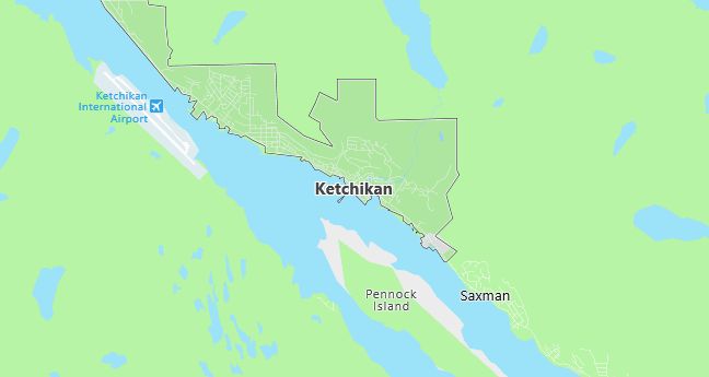 Map of Ketchikan, AK