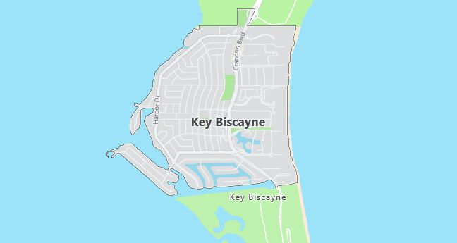 Map of Key Biscayne, FL