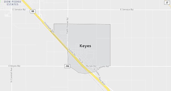 Map of Keyes, CA