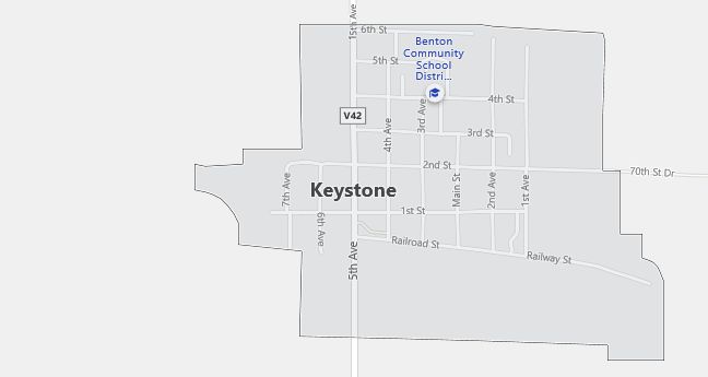 Map of Keystone, IA