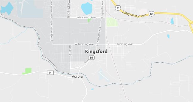 Map of Kingsford, MI