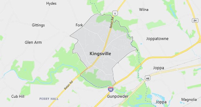 Map of Kingsville, MD