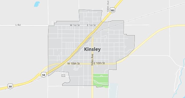 Map of Kinsley, KS