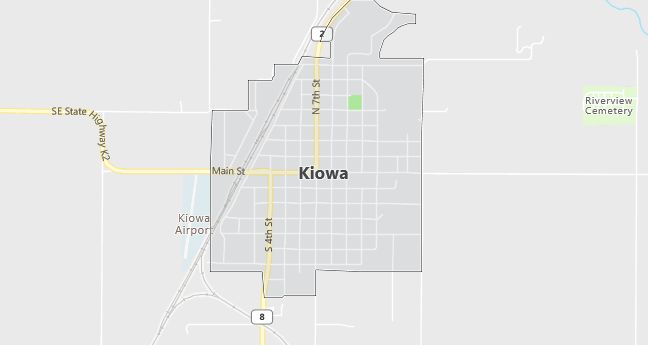 Map of Kiowa, KS