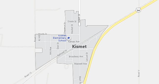 Map of Kismet, KS