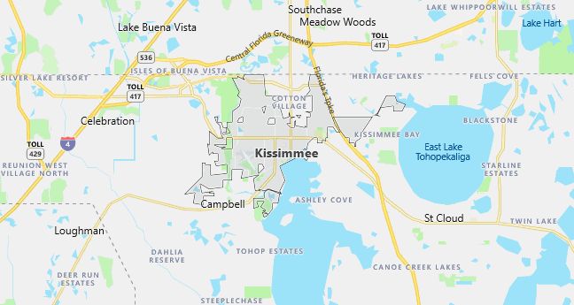 Map of Kissimmee, FL