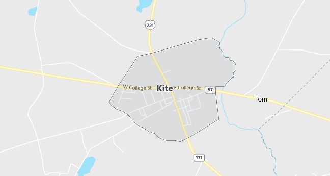 Map of Kite, GA