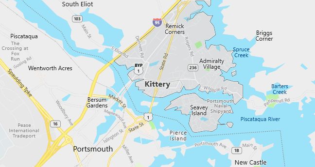 Map of Kittery, ME