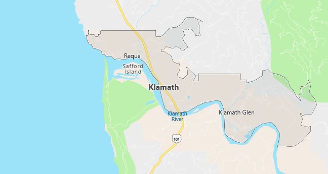 Map of Klamath, CA