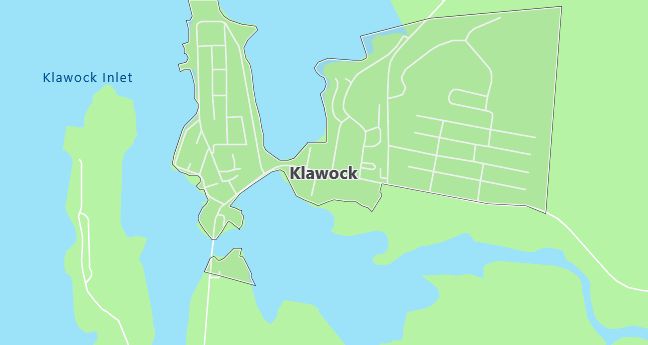 Map of Klawock, AK