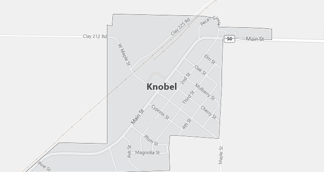 Map of Knobel, AR