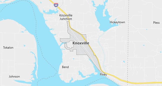 Map of Knoxville, AR