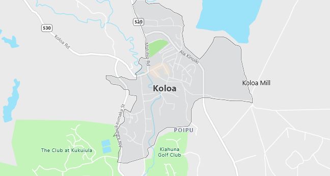 Map of Koloa, HI