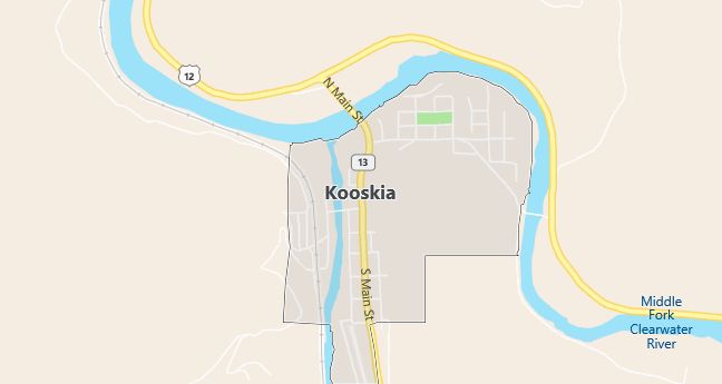 Map of Kooskia, ID