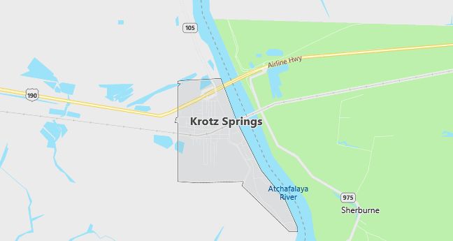 Map of Krotz Springs, LA