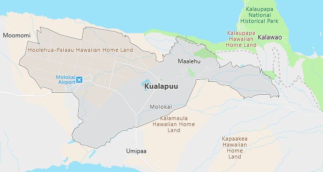 Map of Kualapuu, HI