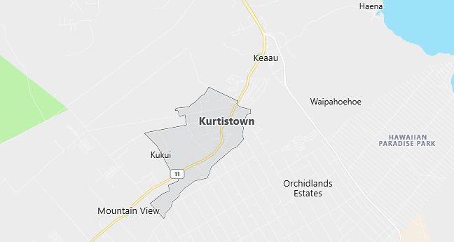 Map of Kurtistown, HI