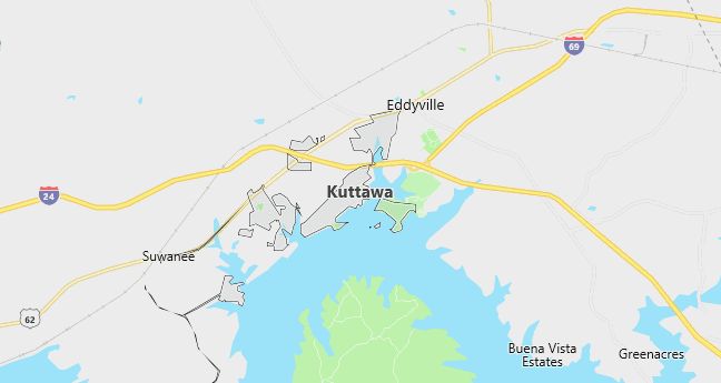 Map of Kuttawa, KY