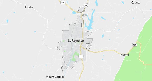 Map of La Fayette, GA