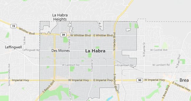 Map of La Habra, CA