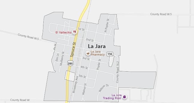 Map of La Jara, CO