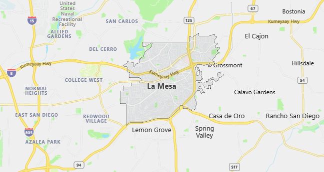 Map of La Mesa, CA