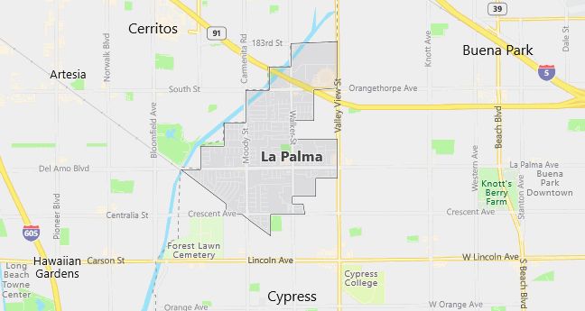 Map of La Palma, CA